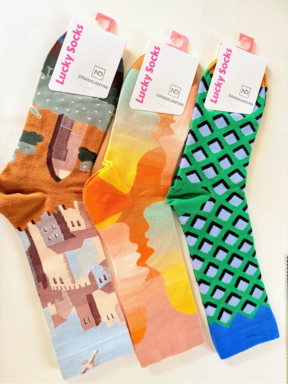 3 Pairs Artistic Crew Socks Bundle NWT Unisex US 6.5–8